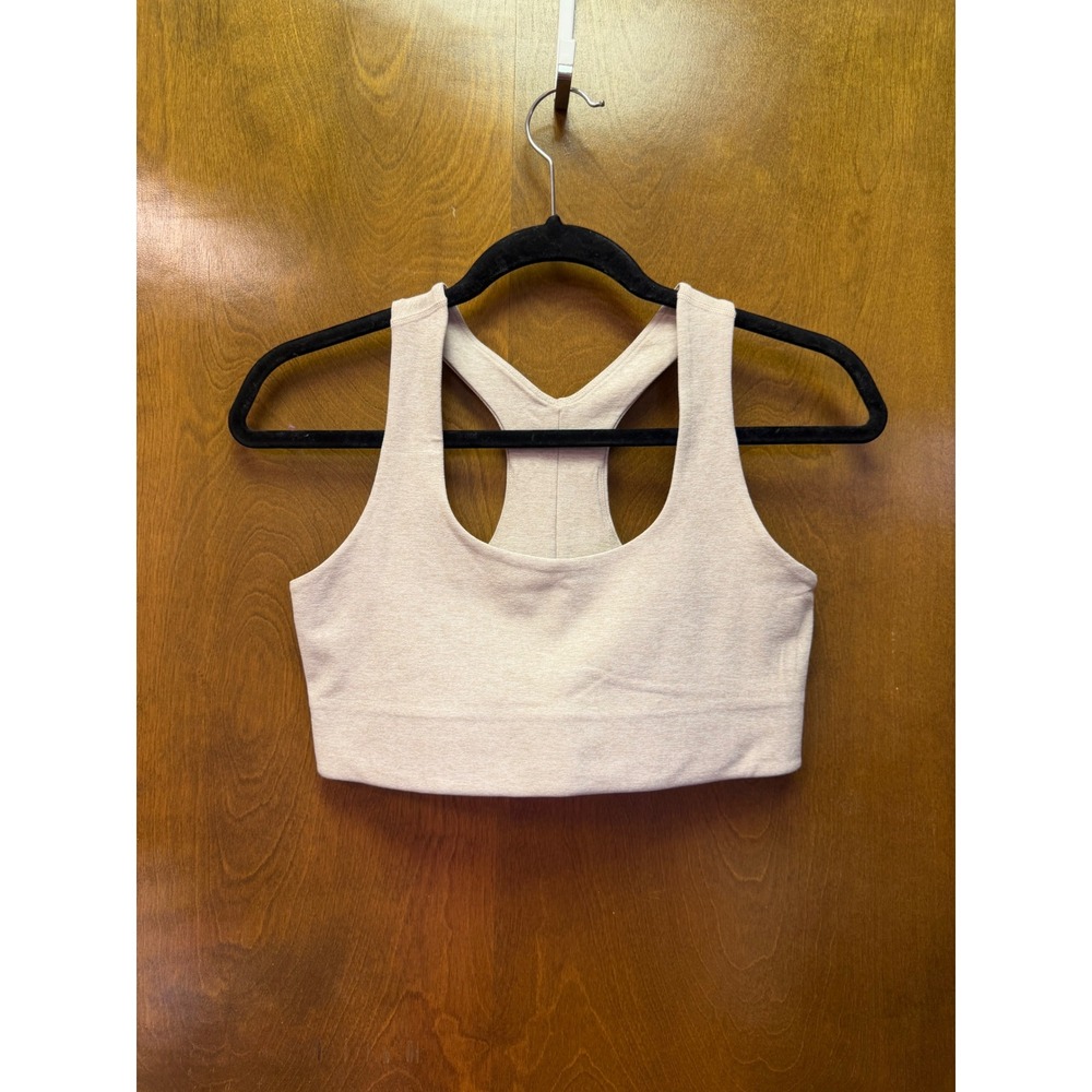 Beyond Yoga Oatmeal Heather Racerback Sports Bra Medium